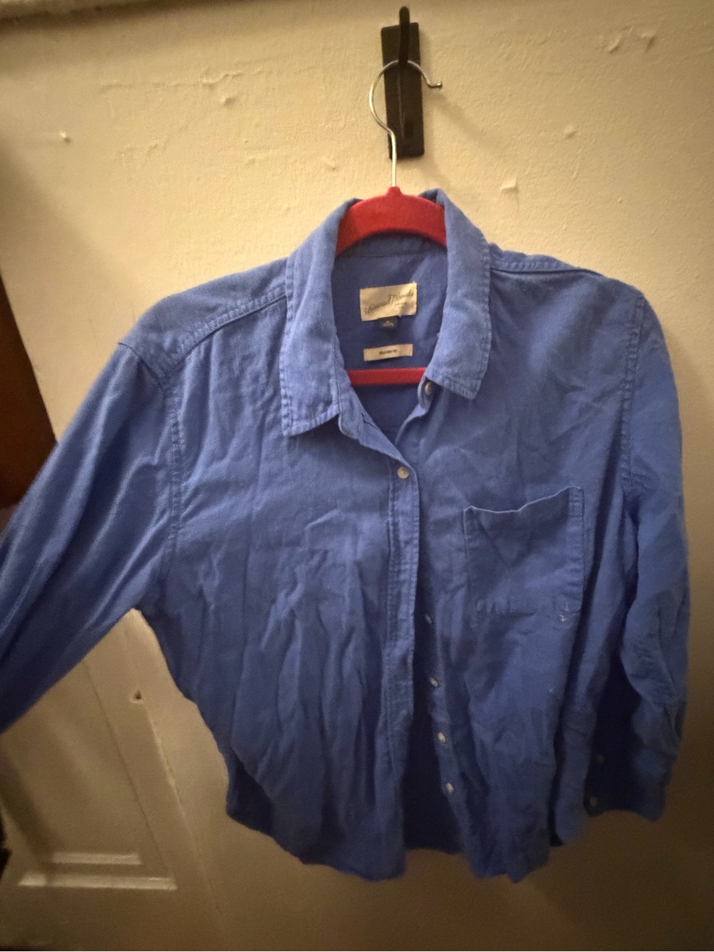 Universal Thread Blue Linen Blend Women’s Relaxed Button Down Shirt M